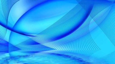 Interplay of vibrant blue hues and delicate lines invokes a sense of calm, reminiscent of flowing water. This artwork captures fluidity and movement, offering a mesmerizing escape. clipart