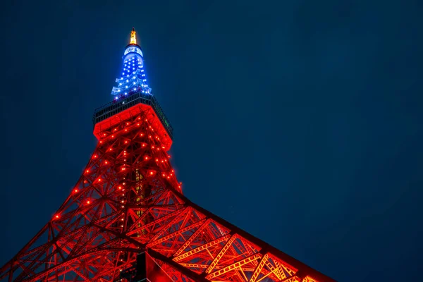 Tokyo Tower Iconic Landmark Japan Stands Tall Heart Tokyo Illuminating — стоковое фото