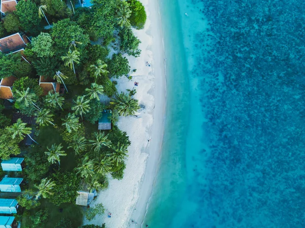 Vacation Beach Aerial Landscape Drone View Paradise Island Coast — Stock Photo, Image