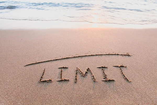 Limit Concept Line Word Sand — Stock Photo, Image