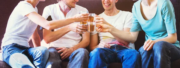 stock image friends party, young happy people laughing and drinking together