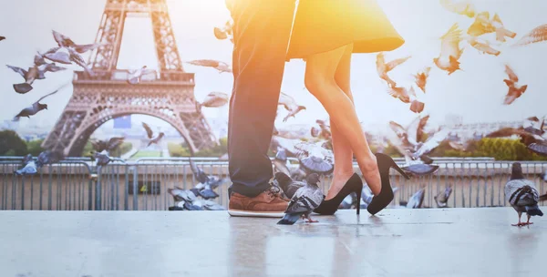 Romantisch Reizen Achtergrond Banner Huwelijksreis Parijs — Stockfoto