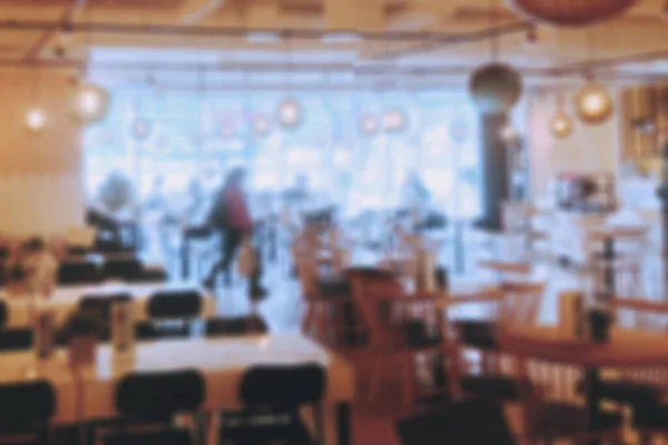 Elmosódott Kávézó Étterem Háttér Asztalok Székekkel Emberek Eszik — Stock Fotó