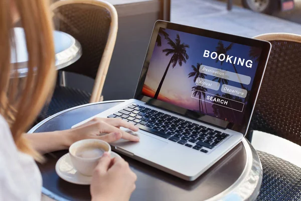 Booking Online Concept Pianificazione Del Viaggio — Foto Stock