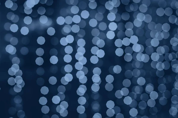 Μπλε Κρύο Χριστουγεννιάτικο Φόντο Διακοπών Θολή Εορταστικά Φώτα — Φωτογραφία Αρχείου