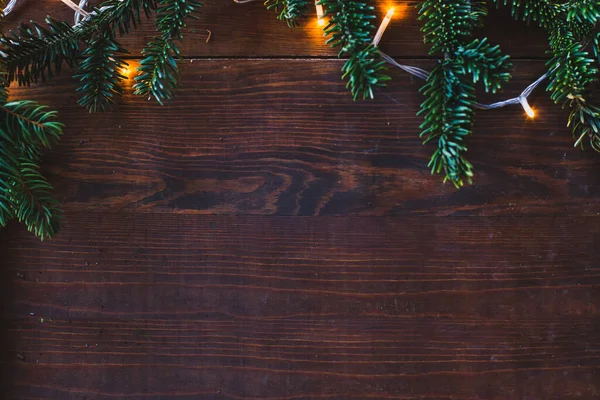Christmas Wooden Background Copy Space — Stock Photo, Image