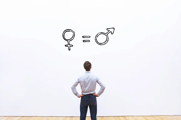 Концепция Гендерного Равенства Мужчины Женщины Равны — стоковое фото