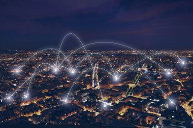 haberleşme teknolojisi ve küresel iş çevrimiçi, İnternet bağlantısı konsepti, bağlantı
