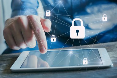 Veri koruma ve cybersecurity, Internet ağ ile asma kilitler, siber güvenlik