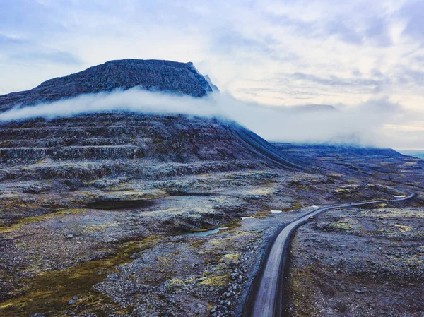 Vacker Naturskön Väg Bergslandskapet Resa Till Fjordar Island Roadtrip — Stockfoto