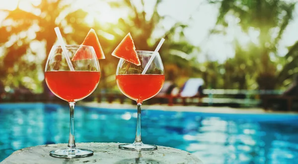 Bebidas Luxuoso Lounge Bar Coquetéis Tropicais Resort Hotel Luxo Turismo — Fotografia de Stock