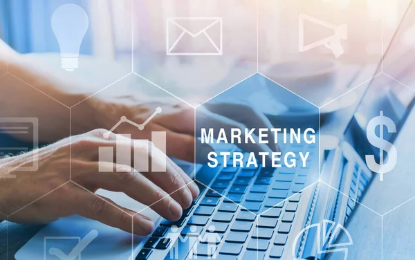 Marketingstrategie Konzept Blauer Ton — Stockfoto