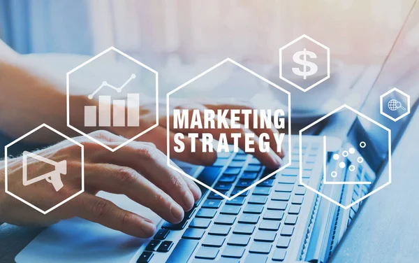 Marketingstrategie Konzept Blauer Ton — Stockfoto
