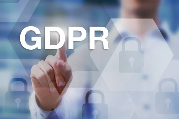 Gdpr General Data Protection Regulation Concept Touch Screen Stock Photo