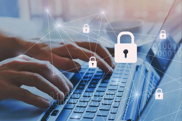 Internetsicherheit Und Datenschutzkonzept Blockchain Und Cybersicherheit lizenzfreie Stockbilder