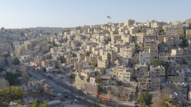 Miejski Krajobraz Ammanu Wieżowiec Kusour Typowej Dzielnicy Mieszkalnej Ammanie Jordania — Wideo stockowe