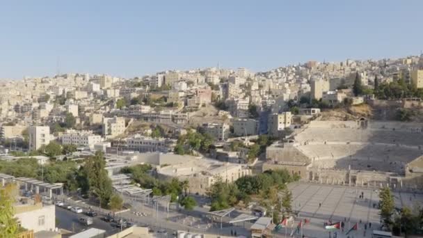Cityscape Του Αμμάν Qusour Χαμηλής Ανόδου Τυπική Κατοικημένη Περιοχή Στο — Αρχείο Βίντεο