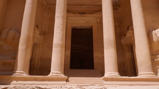 Temple Mausoleum Khazneh Treasury Ancient City Petra Jordan — Stockvideo