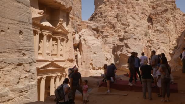 Temple Mausoleum Khazneh Treasury Ancient City Petra Jordan — Wideo stockowe