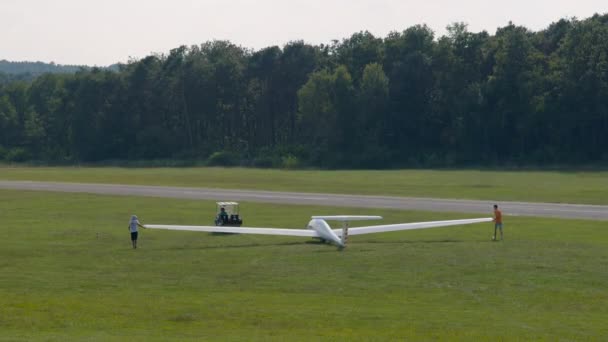 Avion Hélice Remorquant Planeur Planeur Dans Ciel — Video
