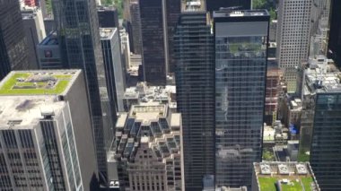 New York, Manhattan gökdelen panoraması. Yüksek açı görünümü.