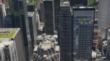 New York, Manhattan gökdelen panoraması. Yüksek açı görünümü.