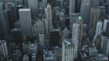 New York, Manhattan gökdelen panoraması. Yüksek açı görünümü.