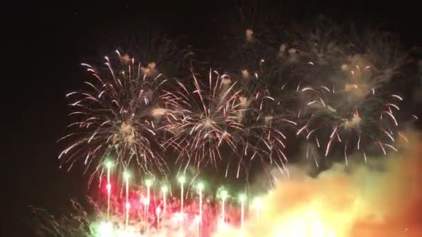 Aerial Photography Beautiful Fireworks — Stock Video