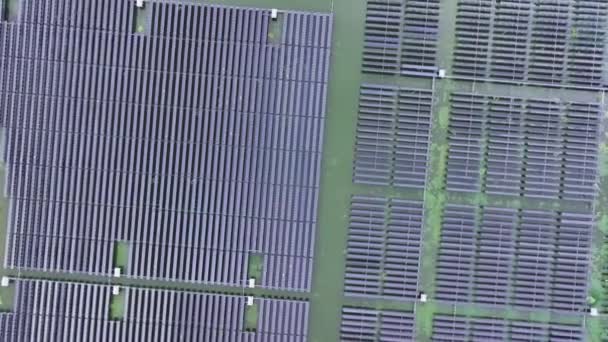 绿地中的太阳能电池板 — 图库视频影像