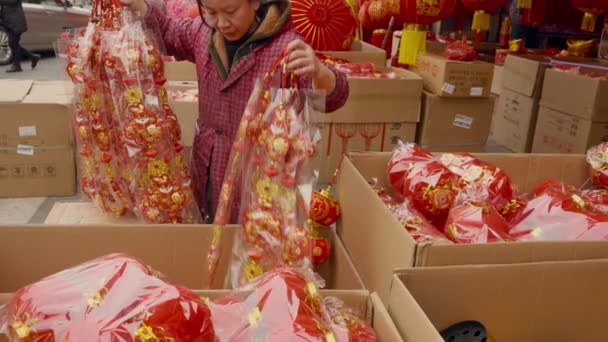 Mercado Tradicional Chino Año Nuevo — Vídeos de Stock