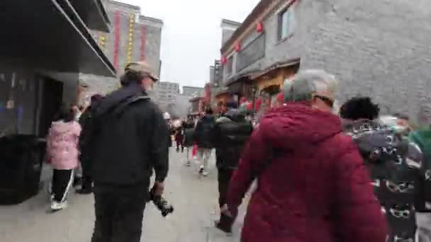 中国の都市における人々の時間の経過 — ストック動画