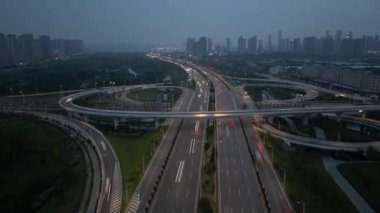 Asya 'daki otoyol kavşağının hava görüntüsü zaman aşımı 