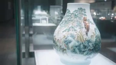 Tarih müzesindeki güzel antik Çin vazosu