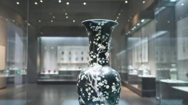Tarih müzesindeki güzel antik Çin vazosu