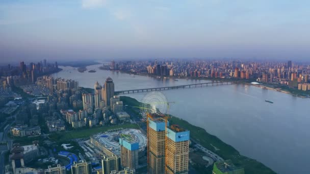 Вид Воздуха Современный Город — стоковое видео