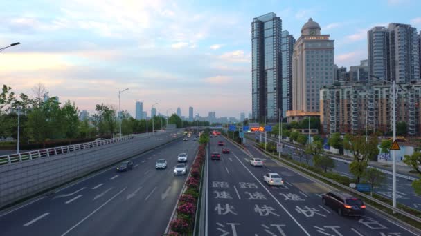 Trafik Modern Kinesisk Stad — Stockvideo
