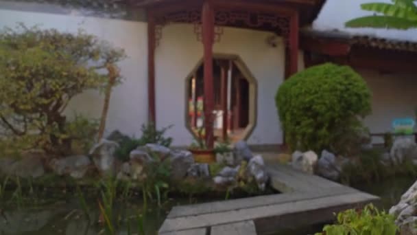 Красивый Традиционный Храм Китае — стоковое видео
