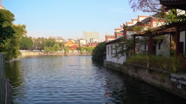 Temple Island Chinese City — Stock Video
