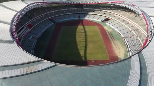 Luchtfoto Van Het Moderne Stadion — Stockvideo