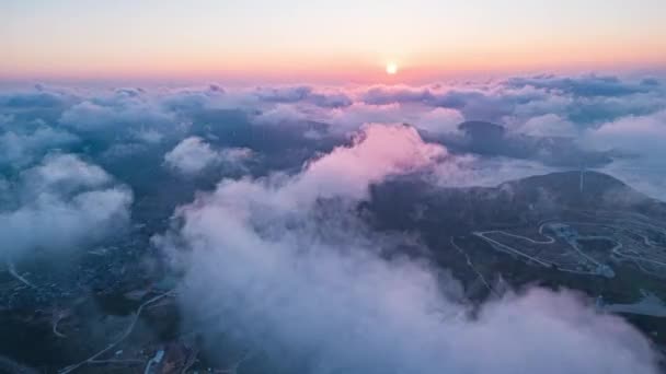 日落时的空中景观 — 图库视频影像