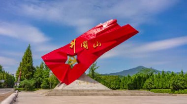 Jinggangshan 'daki heykel, Doğu Çin' in Jiangxi Eyaleti, zaman aşımı..