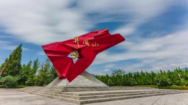 Jinggangshan 'daki heykel, Doğu Çin' in Jiangxi Eyaleti, zaman aşımı..