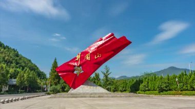 Jinggangshan 'daki heykel, Doğu Çin' in Jiangxi Eyaleti, zaman aşımı..