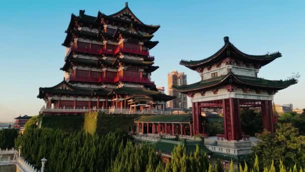 Красивая Архитектура Городе Китай — стоковое видео