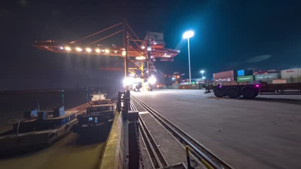 Luftaufnahme Des Shanghai Containerterminals — Stockvideo