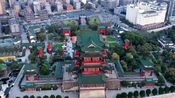 Вид Воздуха Башню Юэцзян Города Нанкин Цзянсу Китай — стоковое видео