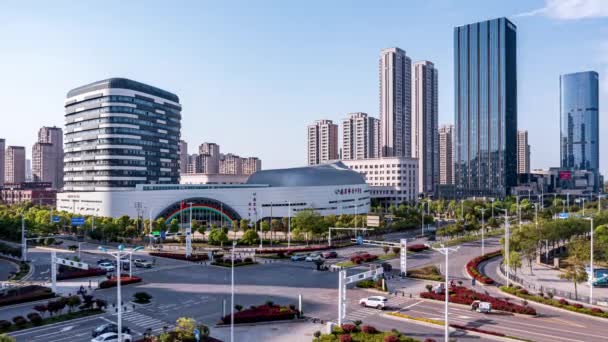 Time Lapse Vista Aerea Del Paesaggio Della Città Nanchang Jiangxi — Video Stock