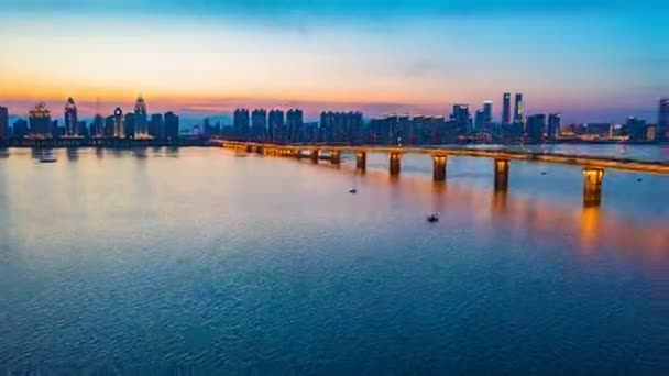 ナンチャン 中国の都市景色のタイムラプス空中ビュー — ストック動画