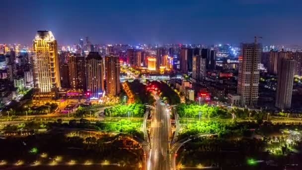 Time Lapse Antenn Syn Stadslandskapet Nanchang Jiangxi Kina — Stockvideo
