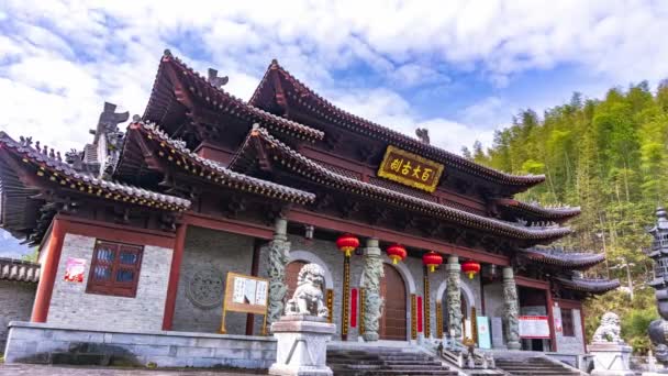 Kinesiskt Tempel Morgonen — Stockvideo